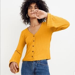 MADEWELL Cardigan gold long bell sleeves ri